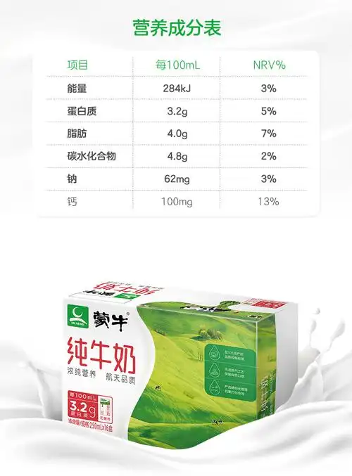 蒙牛mengniu纯牛奶250ml16箱