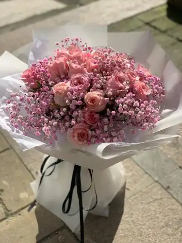 售价458,19朵玫瑰加进口满天星,关心你,陪伴你!