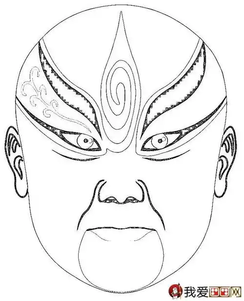 脸谱简笔画 脸谱简笔画 简单 涂色