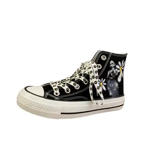 小雏菊高帮帆布鞋2020年秋季学生韩版百搭原创小众高帮鞋