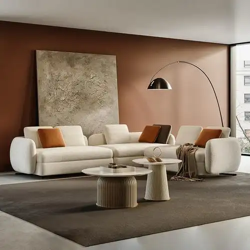 意式轻奢羊羔绒沙发客厅现代简约设计师网红极简三人位北欧布艺