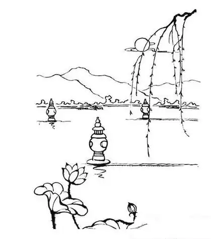 西湖三潭音乐简笔画