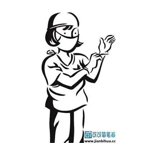 医生护士奔跑的简笔画