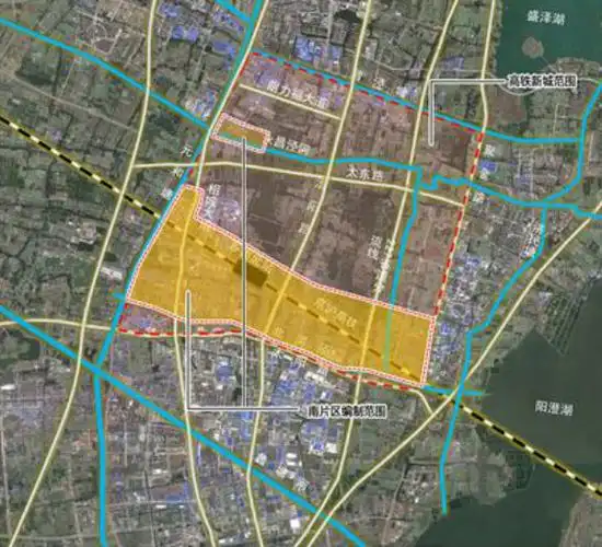 (南部片区规划范围示意)《高铁新城南片区控制性详细规划》于2015年5