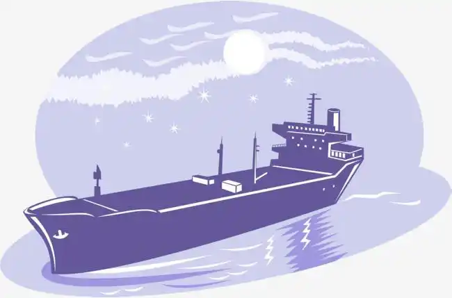 港口_卡通航行的货船素材-90设计