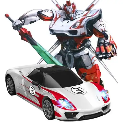 美致一键遥控变身车变形金刚智能儿童玩具汽车机器人保时捷1