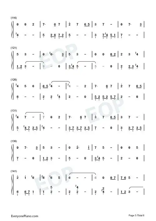 满足-肖战双手简谱预览5