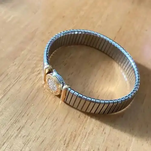 宝格丽bvlgari双色金镶钻蛇形手镯