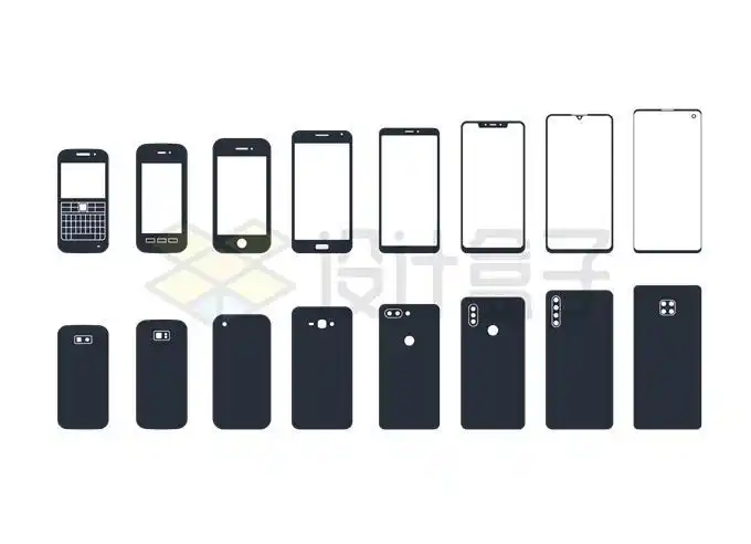 智能手机发展史进化史正反面9175663矢量图片免抠素材