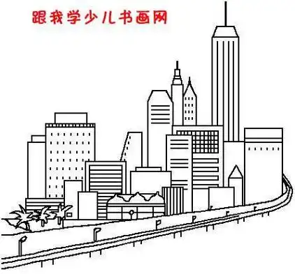 第1页夜晚简笔画图片大全夜晚街道房子简笔画现代风景简笔画 (第1页)