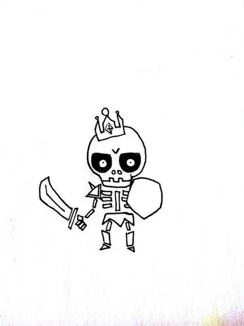 骷髅简笔画q版