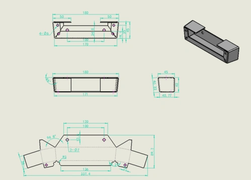 谁帮我画个可以展开的钣金图