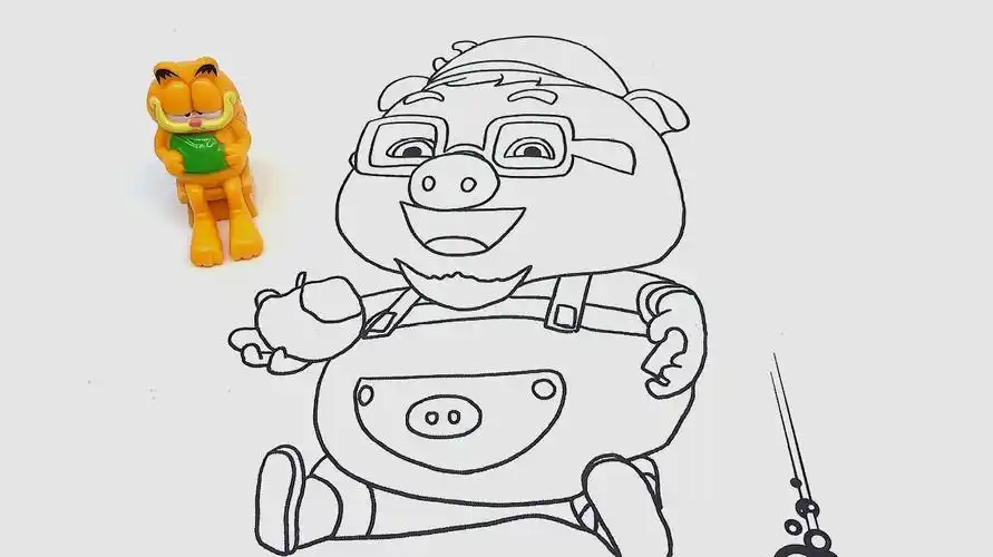 加菲猫画猪猪侠小呆呆亲子游戏