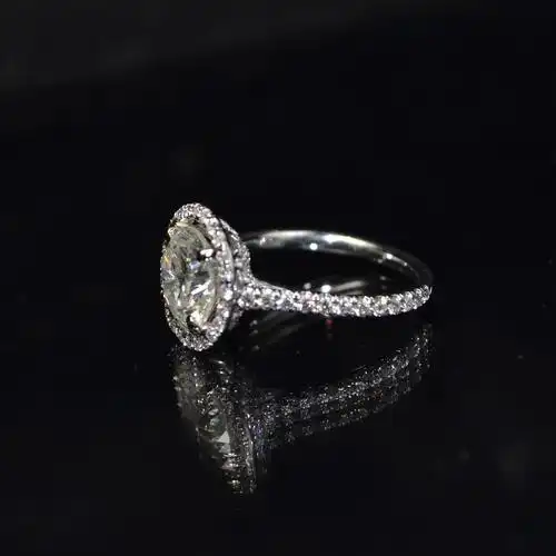 pt900铂金234克拉圆形天然钻石戒指独钻戒肉眼无瑕白siexh豪华