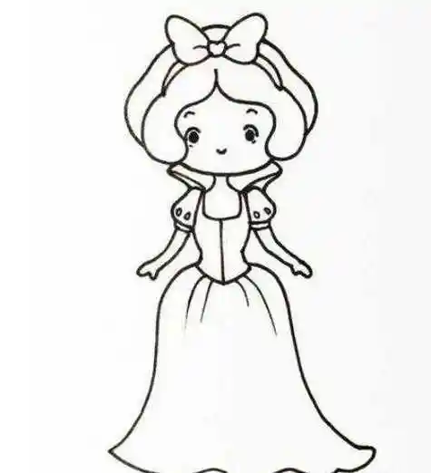 可爱卡通白雪公主简笔画画法带步骤 简单漂亮白雪公主简笔画怎么画