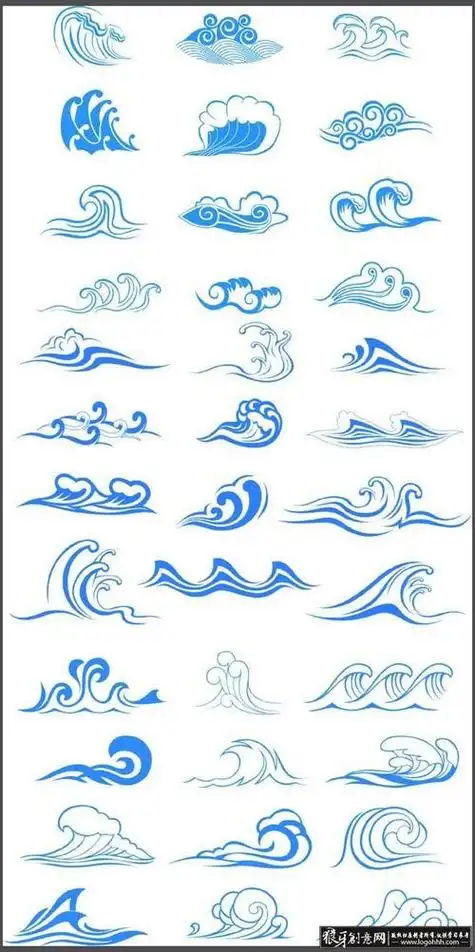 波浪简笔画带色