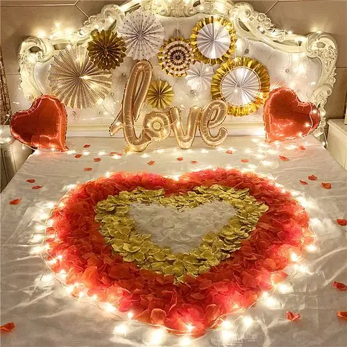 花瓣表白布置制造浪漫情侣求婚惊喜结婚周年庆纪念日生日房间装饰