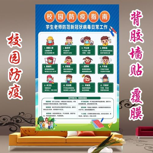 中小学幼儿园防疫宣传海报校园学生返校疫情防控指南宣传画墙贴画