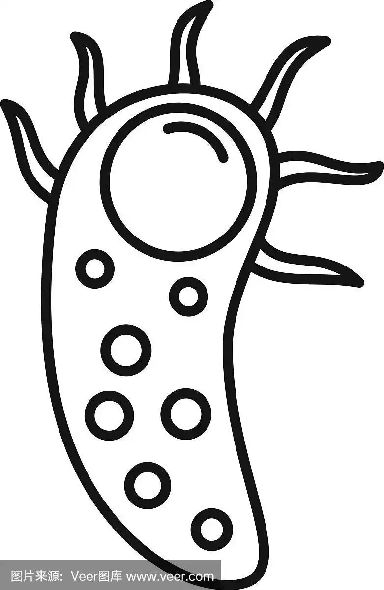 细胞细菌图标轮廓样式