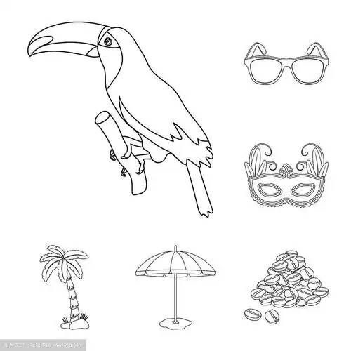 国家巴西轮廓图标集合为