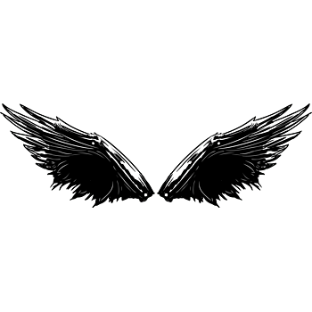 矢量纹身黑色恶魔翅膀