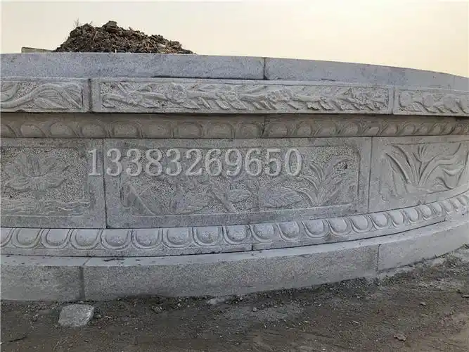 墓碑坟围石坟包圆形花岗岩大理大理石石雕土坟围石石雕