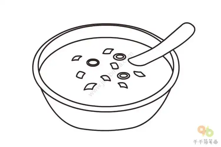 鸡蛋蛋花汤简笔画画法