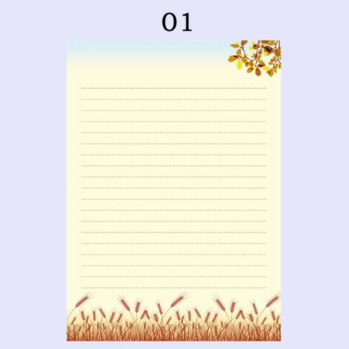 卡通信签纸 横线书写纸a4彩色信纸花纹 01号(100张)