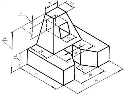 由轴测图绘制二维图100例8