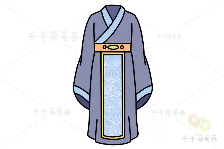 教你画男士汉服简笔画