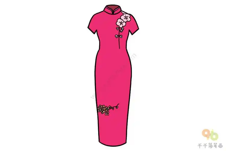 旗袍简笔画怎么画