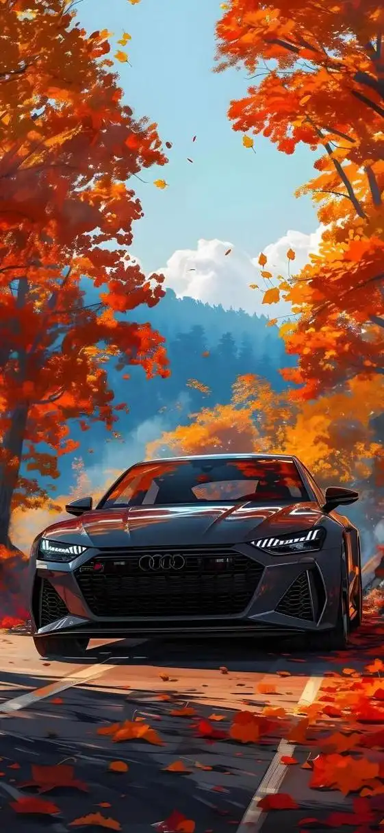 奥迪豪华酷炫跑车简约手机壁纸锁屏.