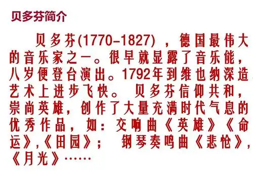 语文 新人教版七年级语文下册13《音乐巨人贝多芬》ppt 贝多芬简介
