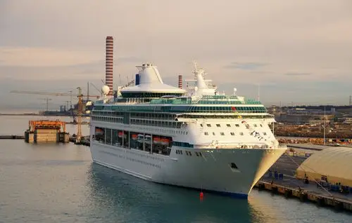 远洋客轮,现代,客轮,港口,黎明