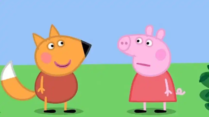 小猪佩奇与它的朋友小狐狸儿童卡通简笔画