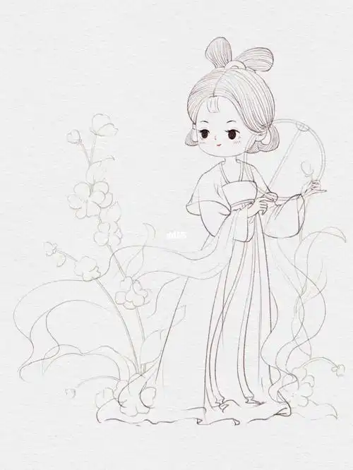 古风插画  #插画分享  #q版人物  #古风人物  #水彩插画