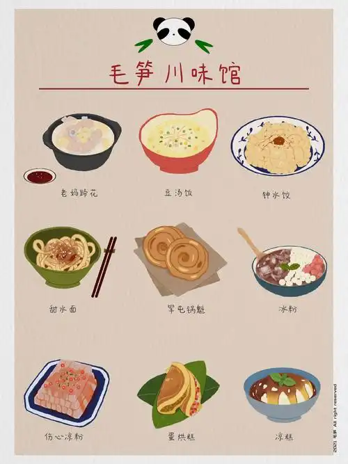 地方美食插画(成都小吃)