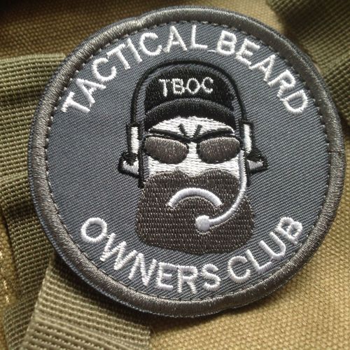tactical beard战术大胡子哥3d刺绣魔术贴军事臂章徽章补丁灰底