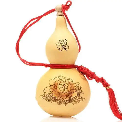 礼品之家六字真言小葫芦文玩木葫芦汽车挂件天然葫芦挂件送女朋友七夕
