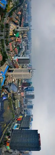 手机横过来,看看成都的全景照片