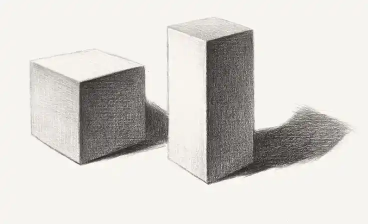 正方体 长方体组合素描图片 视频教程
