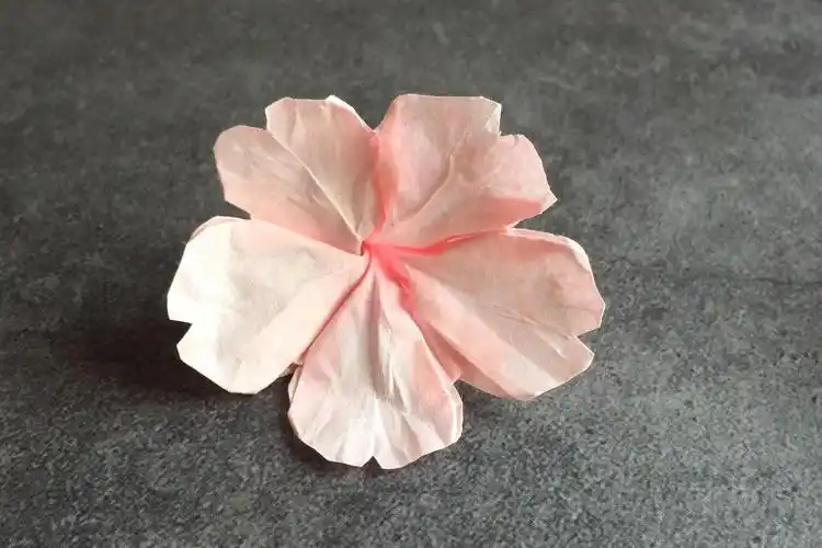 立体桃花折纸 diy手工制作纸艺桃花