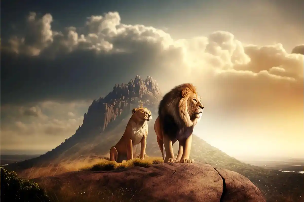 免费壁纸领取.狮子王成家了.#创作灵感 #ai绘画 #神图壁 - 抖音
