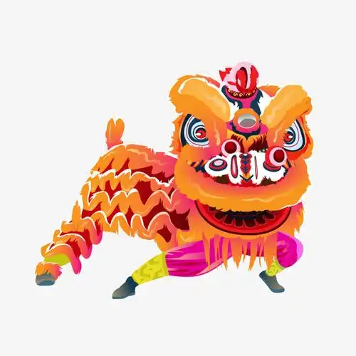 彩色装饰舞狮元素素材免费下载_觅元素