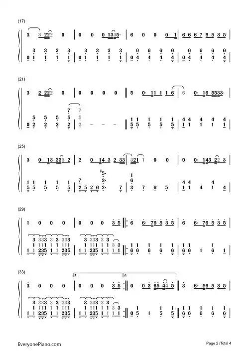 alone-shawn mendes双手简谱预览2-钢琴谱文件(五线谱,双手简谱,数字