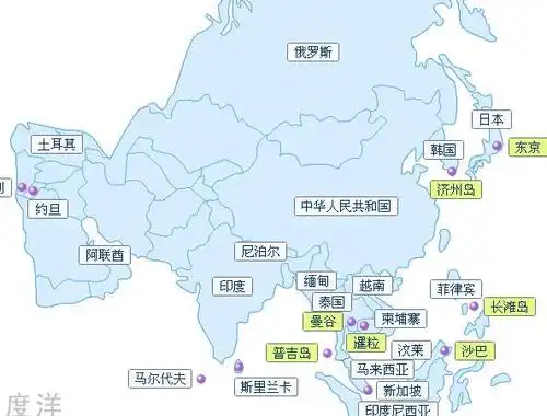 亚洲地图简图