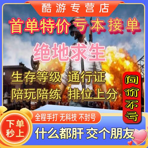 绝地求生专业代练陪玩pubg打生存等级代练竞技排位上分通行证吃鸡