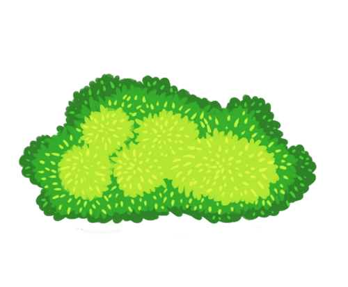 绿色草丛卡通png素材