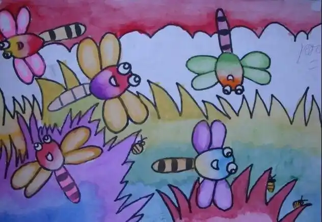 蜻蜓-水彩画图集图片_儿童水彩画_少儿图库_儿童资源网