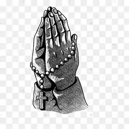 十字架双手合十祈祷祷告的手势created with snap商用